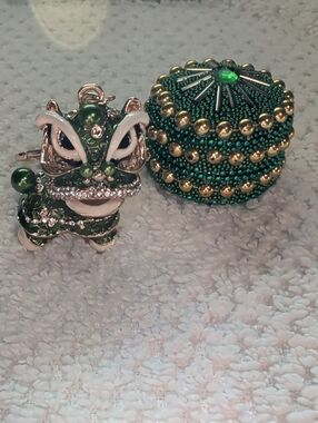 Trinket Box & Chinese Lion Purse Charm